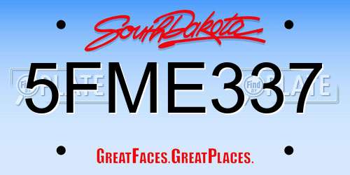 5FME337 South Dakota License Plate