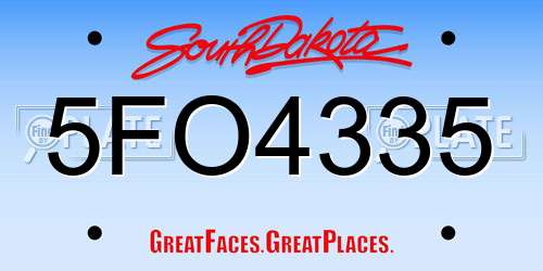 5FO4335 South Dakota License Plate