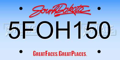 5FOH150 South Dakota License Plate