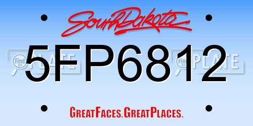 5FP6812 South Dakota License Plate