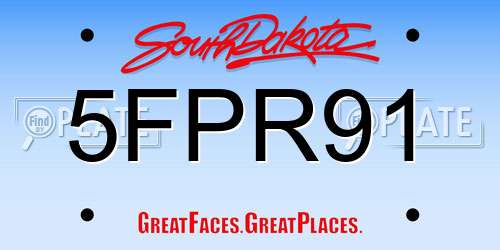 5FPR91 South Dakota License Plate