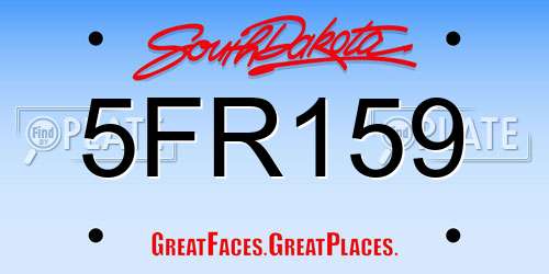 5FR159 South Dakota License Plate