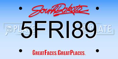 5FRI89 South Dakota License Plate
