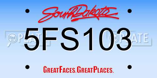 5FS103 South Dakota License Plate