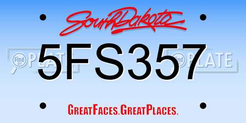 5FS357 South Dakota License Plate