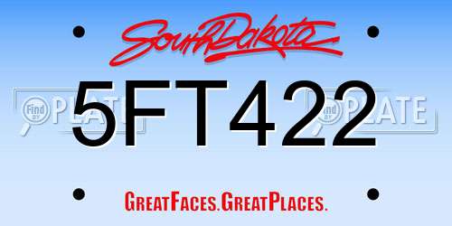 5FT422 South Dakota License Plate