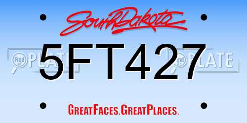5FT427 South Dakota License Plate