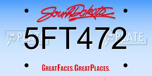 5FT472 South Dakota License Plate