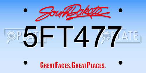 5FT477 South Dakota License Plate