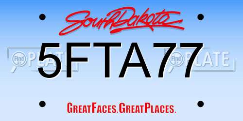 5FTA77 South Dakota License Plate