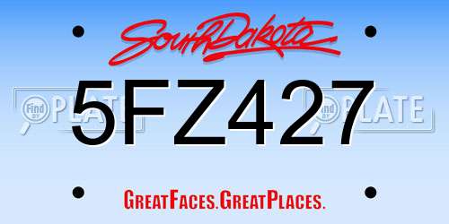 5FZ427 South Dakota License Plate
