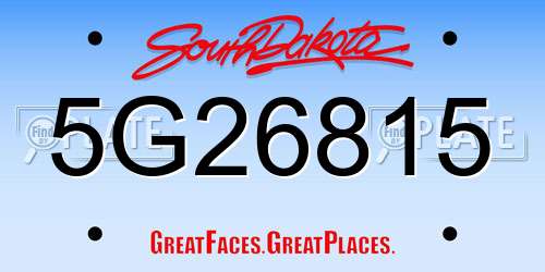 5G26815 South Dakota License Plate
