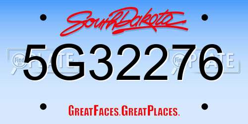 5G32276 South Dakota License Plate