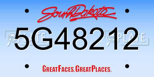 5G48212 South Dakota License Plate