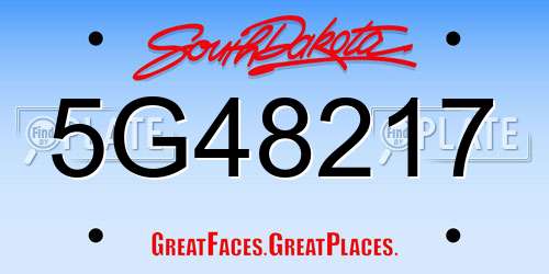 5G48217 South Dakota License Plate