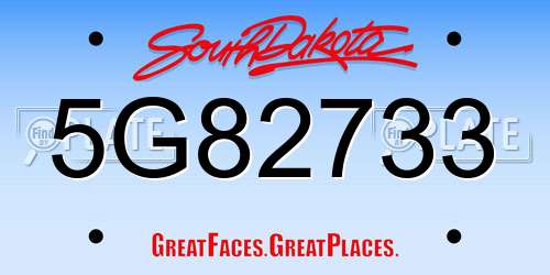 5G82733 South Dakota License Plate