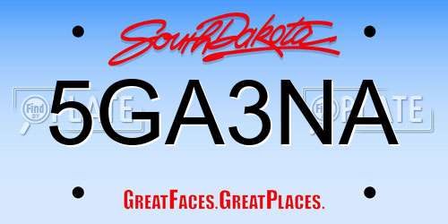 5GA3NA South Dakota License Plate