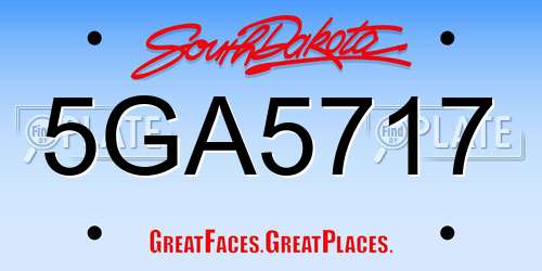 5GA5717 South Dakota License Plate