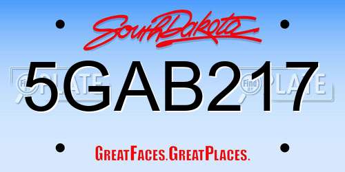5GAB217 South Dakota License Plate
