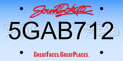 5GAB712 South Dakota License Plate