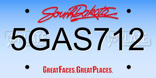 5GAS712 South Dakota License Plate