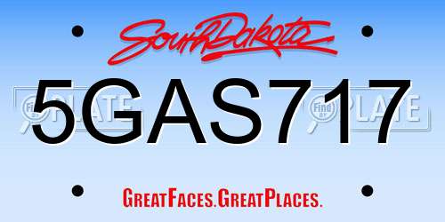 5GAS717 South Dakota License Plate