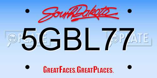 5GBL77 South Dakota License Plate