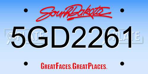 5GD2261 South Dakota License Plate