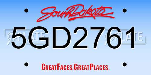 5GD2761 South Dakota License Plate