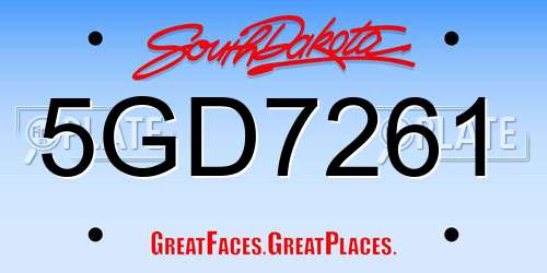 5GD7261 South Dakota License Plate