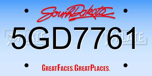 5GD7761 South Dakota License Plate