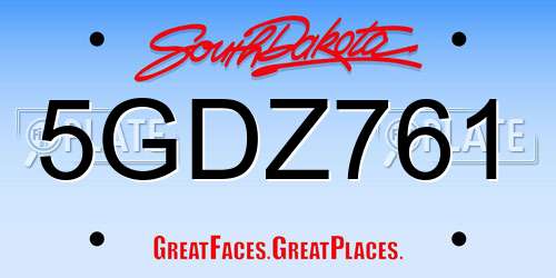 5GDZ761 South Dakota License Plate