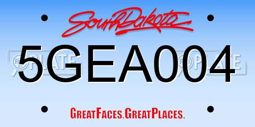 5GEA004 South Dakota License Plate