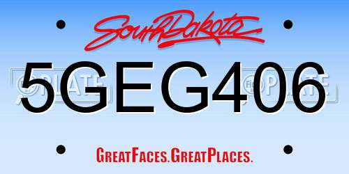 5GEG406 South Dakota License Plate