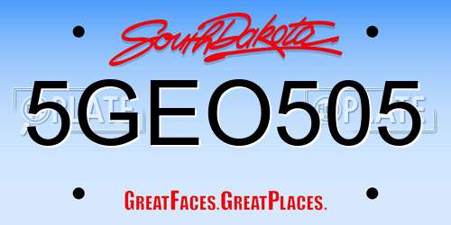 5GEO505 South Dakota License Plate