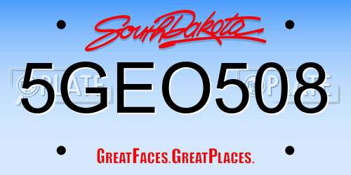 5GEO508 South Dakota License Plate