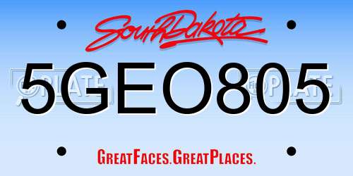 5GEO805 South Dakota License Plate