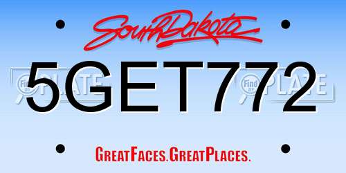 5GET772 South Dakota License Plate
