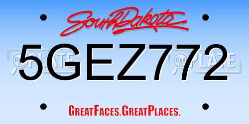 5GEZ772 South Dakota License Plate