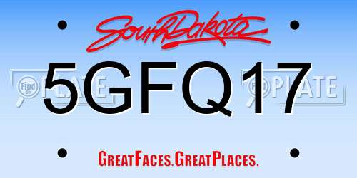 5GFQ17 South Dakota License Plate