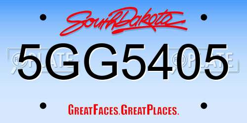 5GG5405 South Dakota License Plate