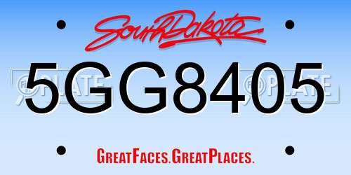 5GG8405 South Dakota License Plate