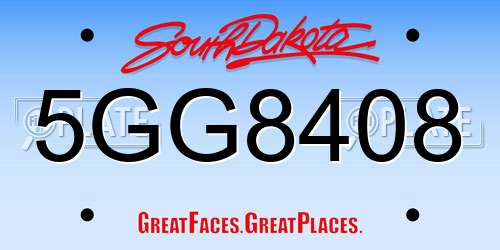 5GG8408 South Dakota License Plate