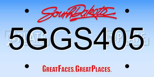 5GGS405 South Dakota License Plate
