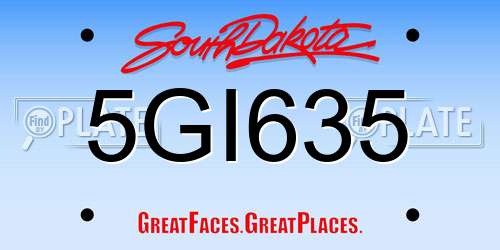 5GI635 South Dakota License Plate