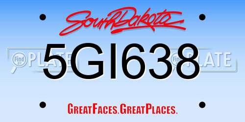 5GI638 South Dakota License Plate