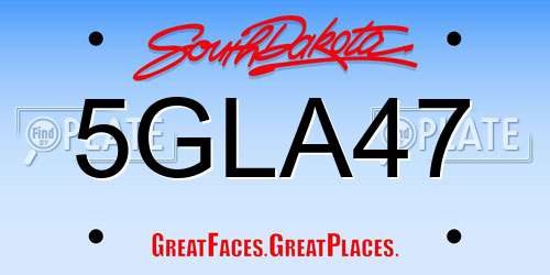 5GLA47 South Dakota License Plate