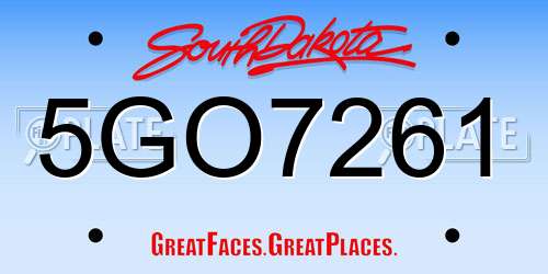 5GO7261 South Dakota License Plate