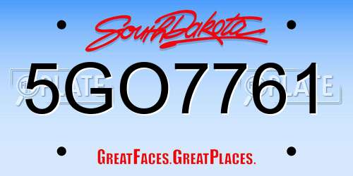 5GO7761 South Dakota License Plate
