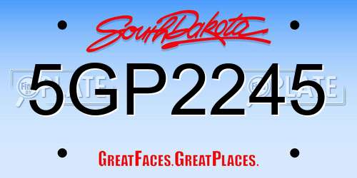 5GP2245 South Dakota License Plate